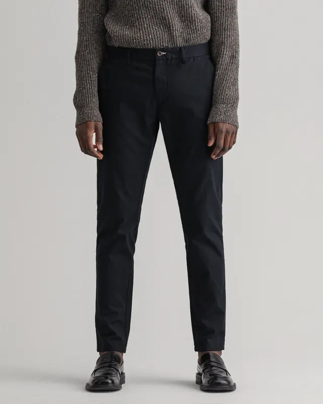Gant Spodnie Męskie Slim Fit Czarne