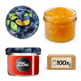 Słoiki na przetwory Tartu 235ml 100szt fi 82 mm + wieczka "Śliwki"