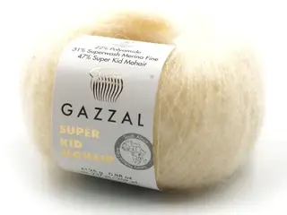 Włóczka Super Kid mohair Gazzal kolor 64408 ecru