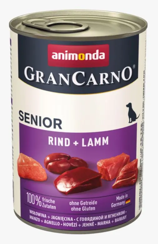 ANIMONDA GranCarno Senior Wołowina z jagnięciną - mokra karma dla psa - 400g