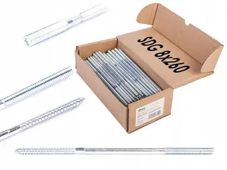 Wkręt dwugwintowy śruba dwugwint drewno-meta 8x260mm M8 100szt SDG Arvex