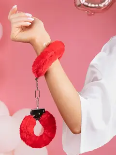 Furry Handcuffs Red