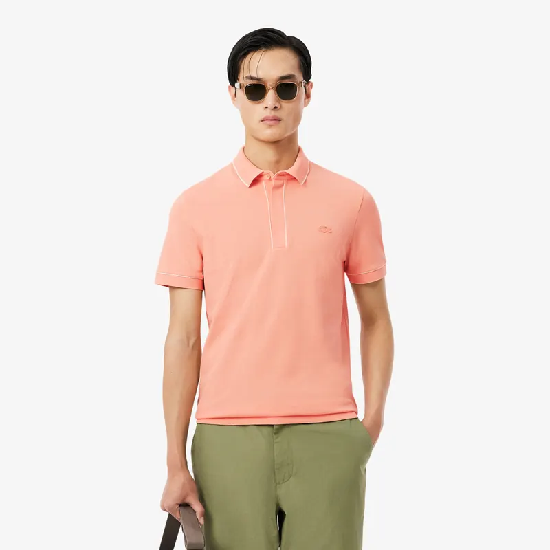 Lacoste Koszulka Polo Paris O Regularnym Kroju Z Elastycznej Piki Męskie Różowy