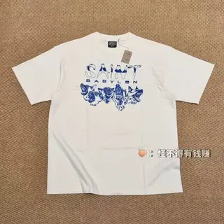 Authentic SAINT Wolf Pack 666 Print T-Shirt - Summer Cotton Seamless Patchwork Crew Neck T-Shirt for Men and Women