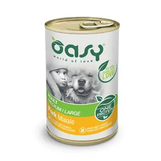 OASY One Protein Adult Medium/Large Mono Pork - mokra karma dla psa - 400g