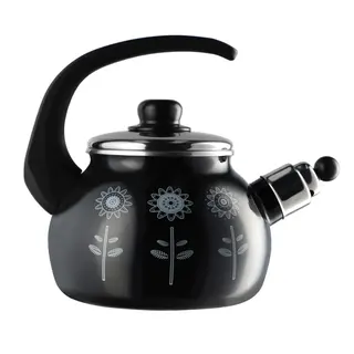 Czajnik emaliowany z gwizdkiem 1.8L, czarny