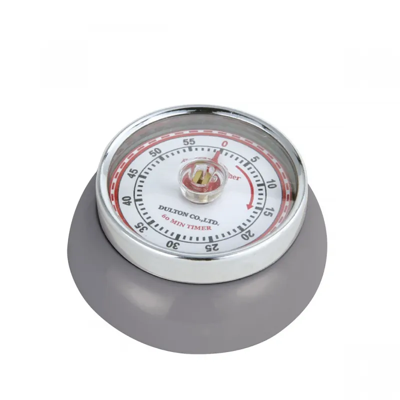 timer mechaniczny, śred. 7x3 cm, szary