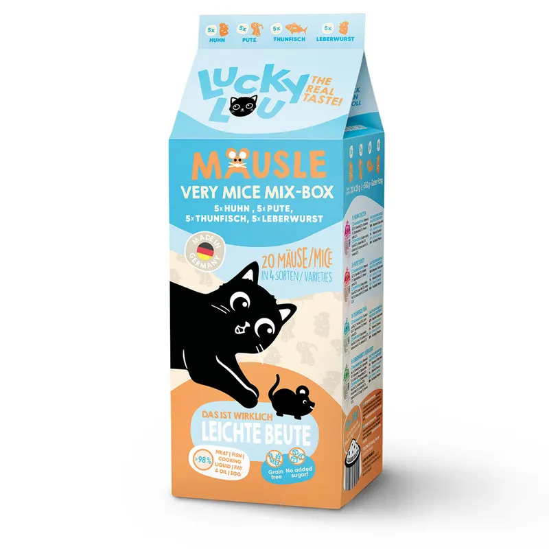 Pakiet mieszany Lucky Lou Mausle - 20 x 28 g Mix Selection (4 smaki)