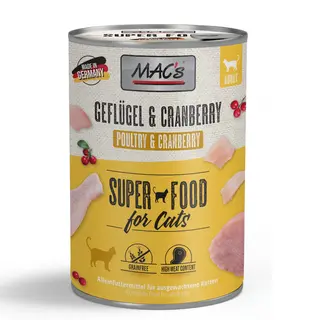 MAC’s Cat karma dla kota, 6 x 400 g - Drób i żurawina