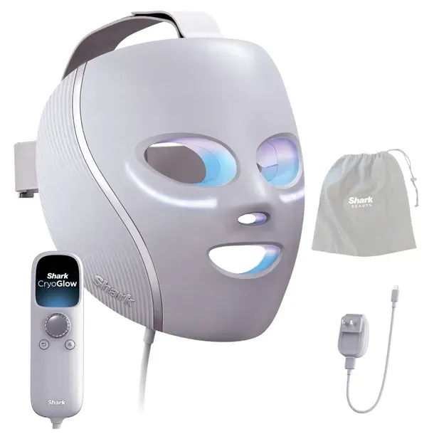 Shark CryoGlow FW312EUPL Maska LED Terapia Światłem Chłodzenie Oczu