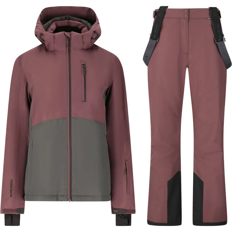Zestaw kurtka narciarska i spodnie narciarskie Whistler Drizzle, damski, kolor huckleberry