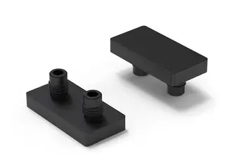 Ślizg prostokątny z bolcami A-50mm, B-27mm, h-6mm, kolor czarny