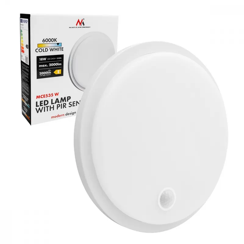 Maclean Lampa LED z czujnikiem ruchu PIR MCE535 W