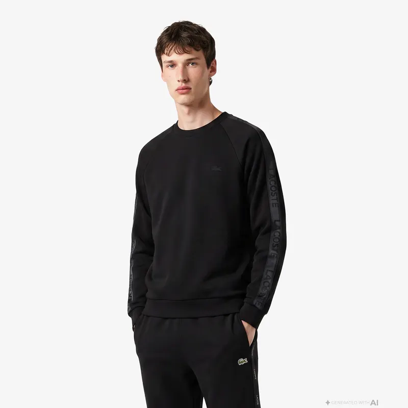 Lacoste Męska Bluza Z Długim Rękawem Czarna Czarny