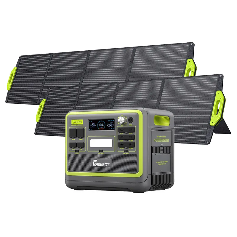 FOSSiBOT F2400 przenośna stacja zasilania 2 x panel słoneczny SP200