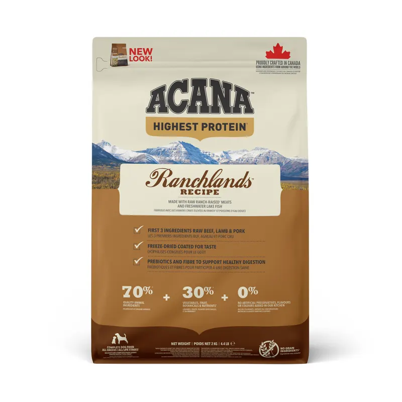 Acana Highest Protein wołowina, jagnięcina i pstrąg - 2 kg