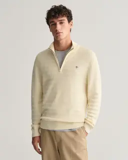 Gant Sweter W Paski Z Fakturowanej Bawełny Rozpinany Do Połowy