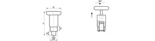Trzpień ustalający D-24mm d2-M12x1,00mm SW-12 d1-7mm z blokadą