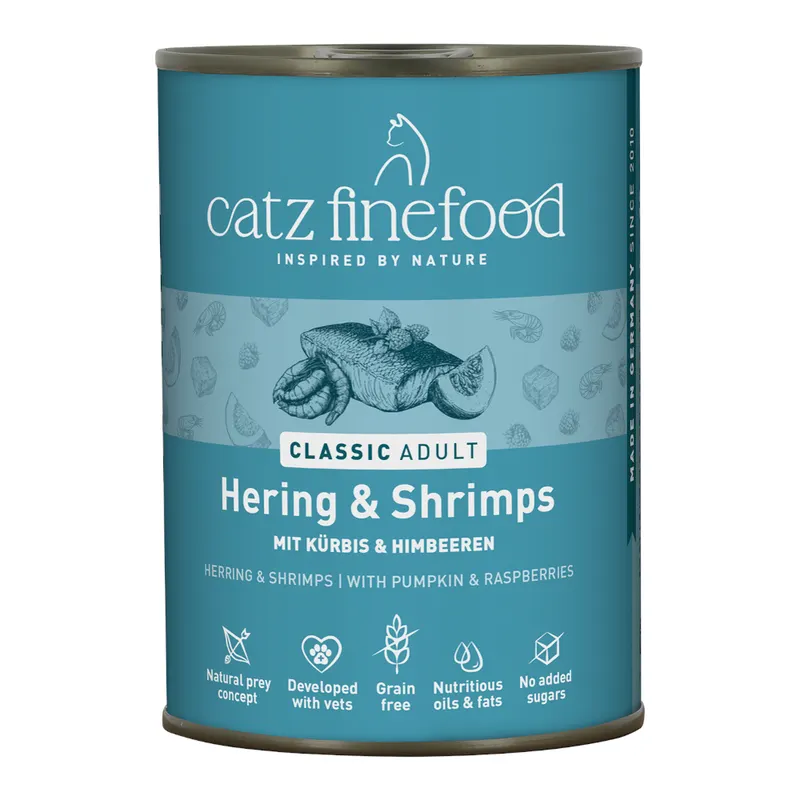 Korzystny pakiet catz finefood, 12 x 400 g - Śledź z krewetkami