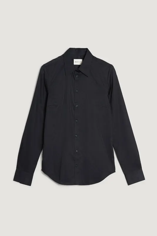 Gant Satynowa Koszula Damska Slim Fit Czarna