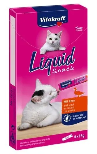 VITAKRAFT Liquid Snack Kaczka - przysmak dla kota - 6x15 g