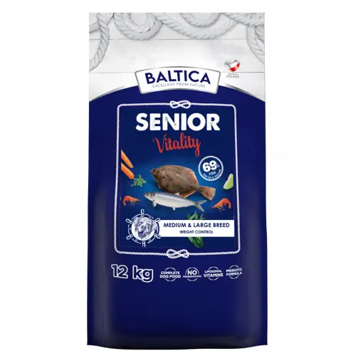 BALTICA Excellent Senior Vitality Ryby bałtyckie M/L - sucha karma dla psa - 12kg