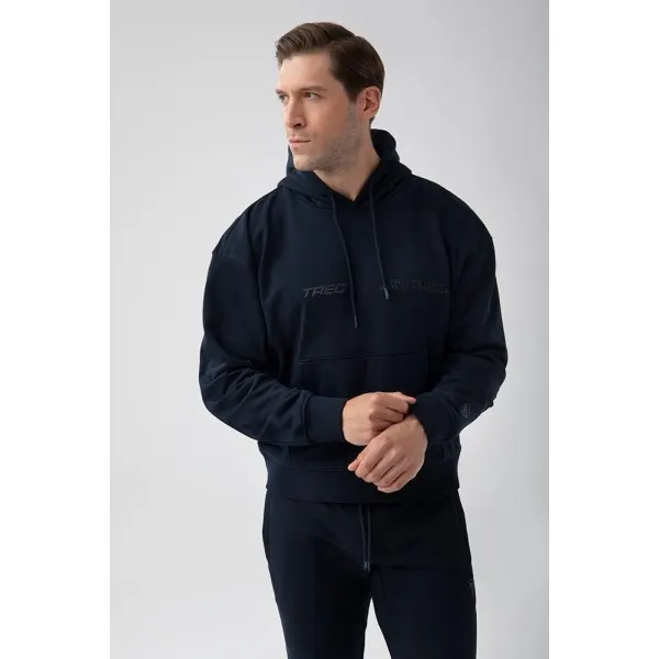 Granatowa bluza męska z kapturem TW BASIC HOODIE 184 M NAVY - M