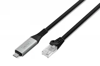 Digitus Kabel adapter USB-C - RJ45 Kat. 6A S/FTP, 1 Gbit/s, USB 3.2 Gen1, LSZH, 2m