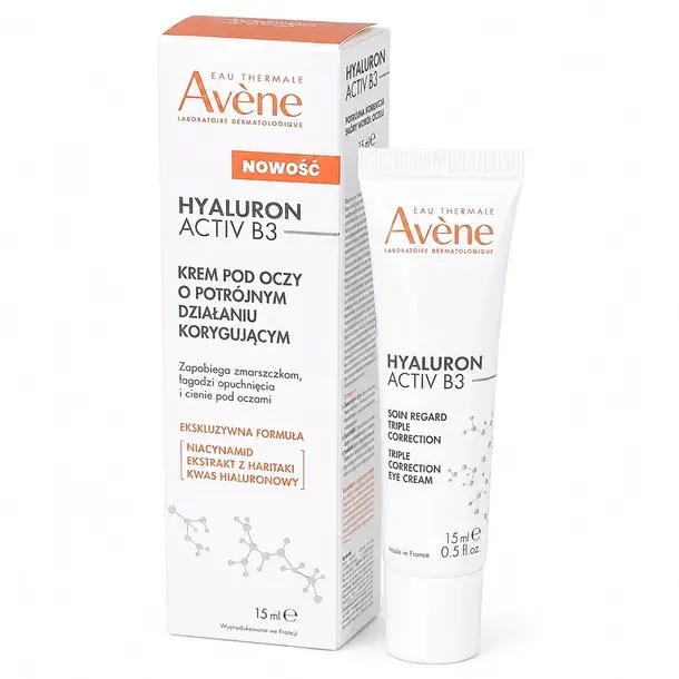 AVENE HYALURON ACTIV B3 KREM POD OCZY POTRÓJNE DZIAŁANIE KORYGUJĄCE 15 ML