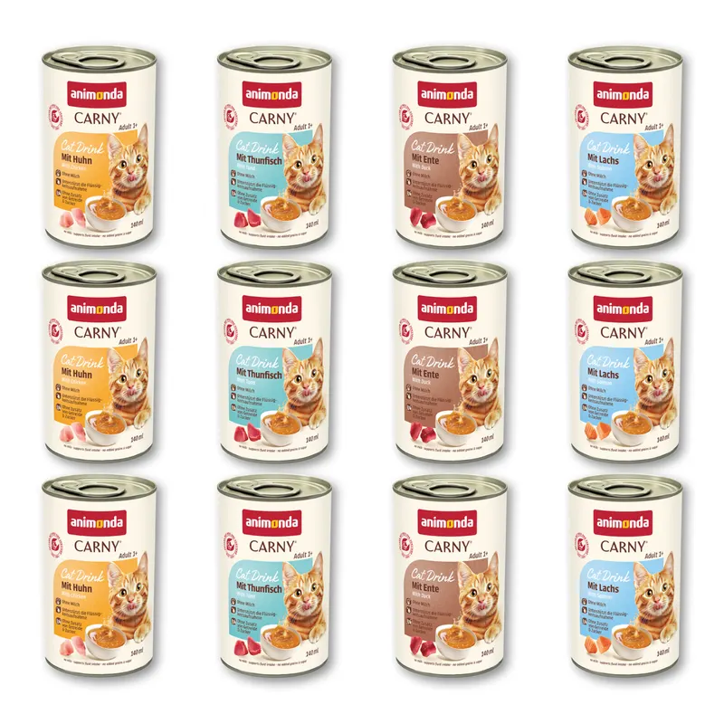 animonda Carny Cat Drink, 12 x 140 ml - Pakiet mieszany (4 smaki)