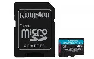 Kingston Karta pamięci microSD 64GB CanvasGo! Plus 200MB/s A2 U3 V30 + adapter