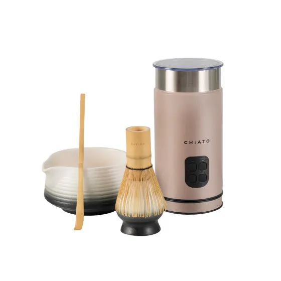 Spieniacz do mleka CHiATO milkPLAY i zestaw do herbaty matcha Zen Yin Yang