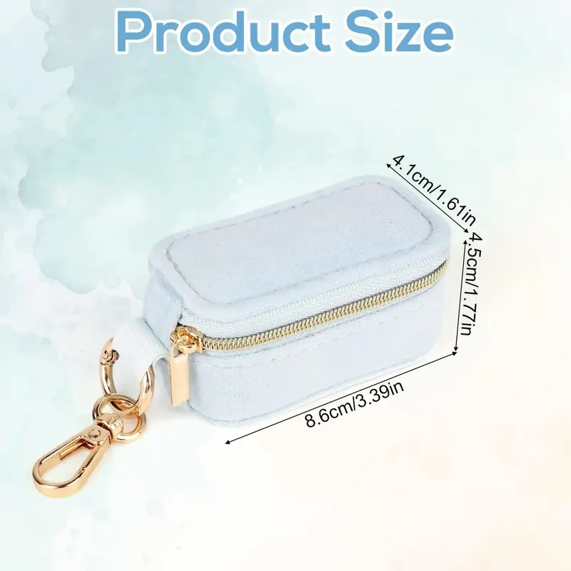 ETUI PODRÓŻNE NA BIŻUTERIĘ AKSAMITNE ORGANIZER 2W1 NIEBIESKIE