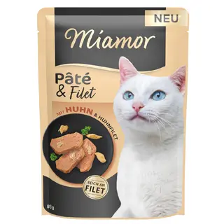 Miamor Pâté & Filet, 10 x 85 g - Kurczak
