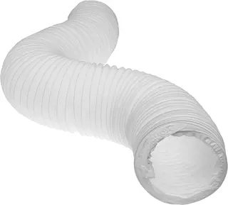 ELASTYCZNY WĄŻ PVC 125 MM 1 M BIAŁY ZE STALOWYM DRUTEM DO WENTYLACJI