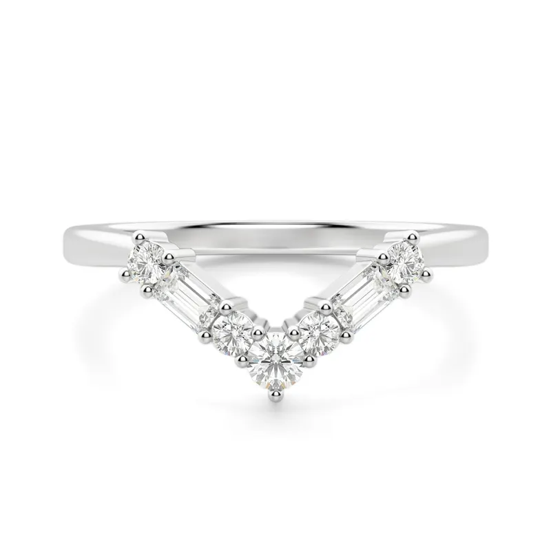 Obrączka Ślubna Nesting Laboratoryjny Diament 585 Białe Złoto (14K)