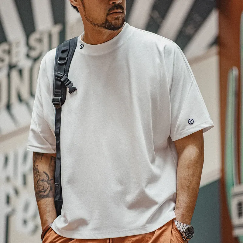 Maden Casual 3A Antibacterial Quick-drying Short-sleeved T-shirt Sports Breathable Solid Color Tee for Men's Summer Tops