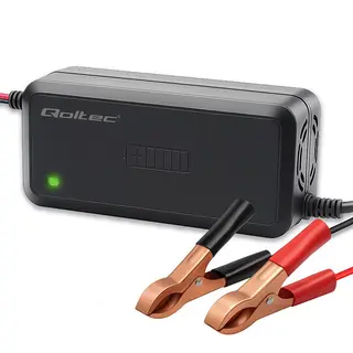 Qoltec Mikroprocesorowa ładowarka 12V | 5A | prostownik do akumulatora AGM GEL SLA | 6-stopniowe ładowanie
