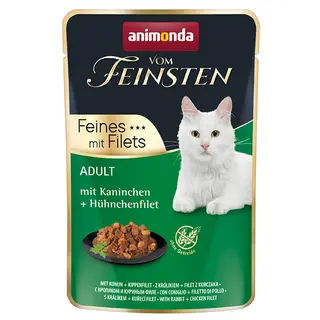 animonda vom Feinsten Adult, 18 x 85 g - Z królikiem i filetem z kurczaka