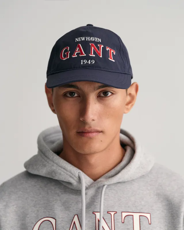 Gant Czapka Z Daszkiem Unisex Z Nadrukiem Granatowa