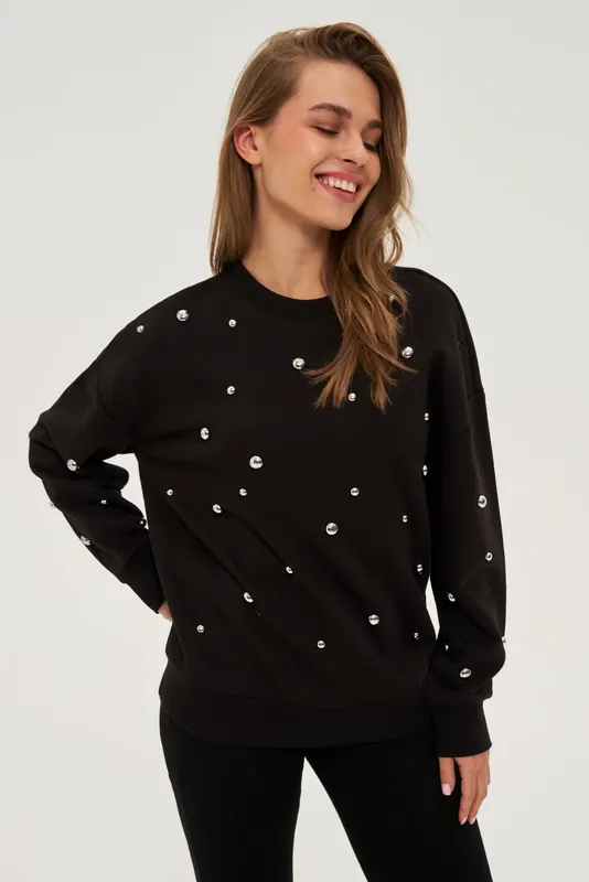 Bluza z dżetami czarna
