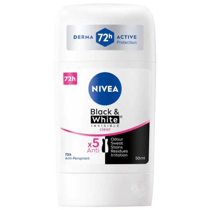 NIVEA Black & White Clear Antyperspirant Stick 50ml