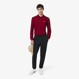 Lacoste Zwężane Spodnie Dresowe Z Polaru Czarne Męskie Czarny