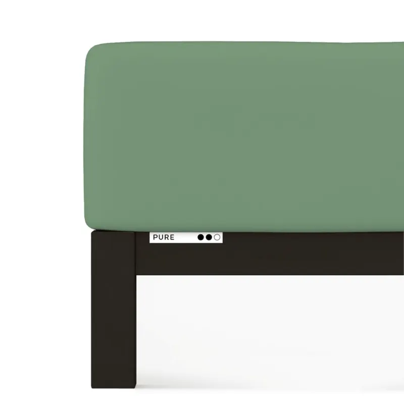Prześcieradło Schlafgut Pure | 120x190-130x220 cm | Zielony Mid | -130x220 - M (665) bawełna