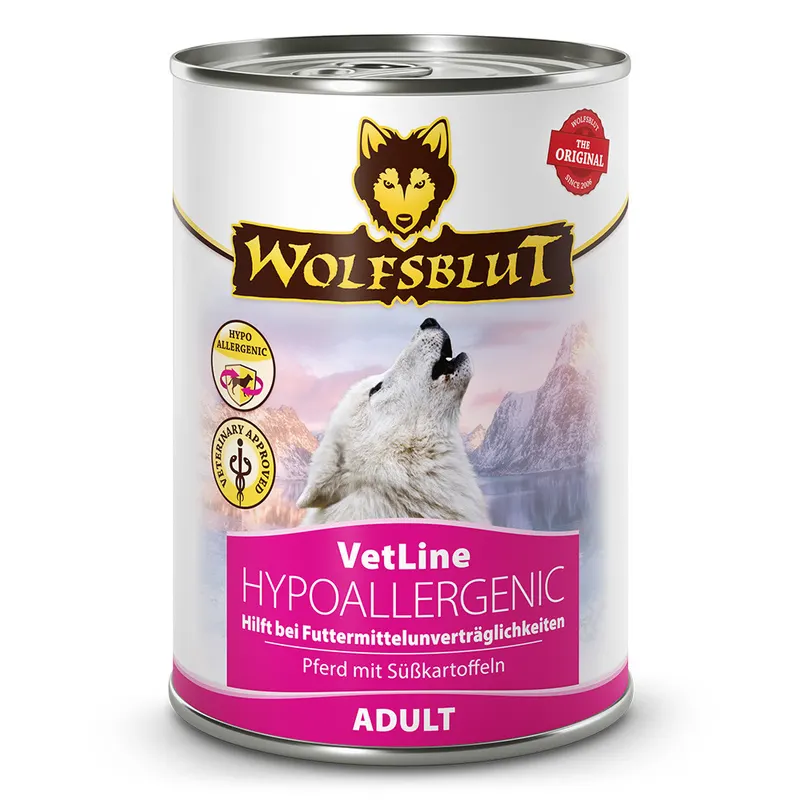 WOLFSBLUT VetLine Hypoallergenic Konina Mono - mokra karma dla psa - 395g