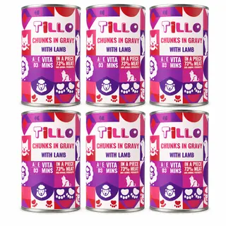 TILLO Kawałki w sosie Jagnięcina - mokra karma dla kota - 6x415g