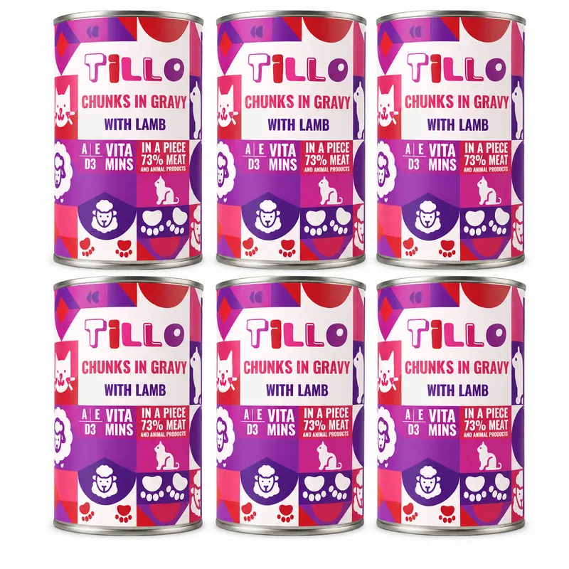 TILLO Kawałki w sosie Jagnięcina - mokra karma dla kota - 6x415g
