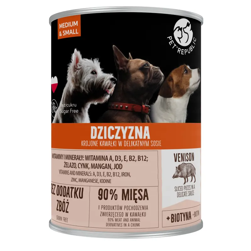 Korzystny pakiet Pet Republic Adult w sosie, 20 x 400 g - Dziczyzna