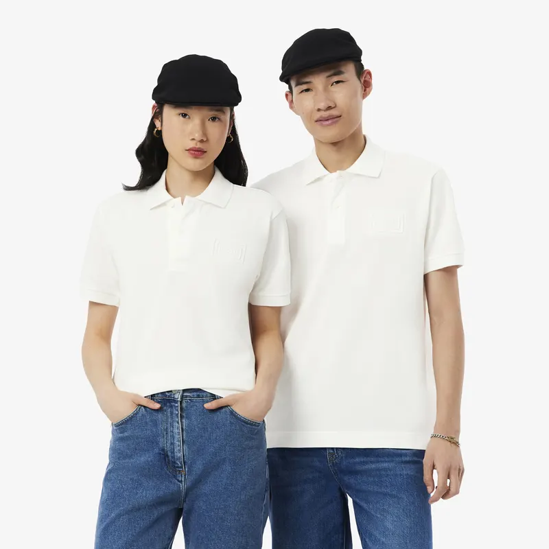 Lacoste Koszulka Polo Classic Fit Z Tłoczonym Logo Męskie Biały