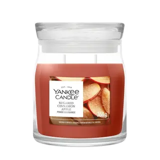 Yankee Candle Signature Świeca w Średnim Słoiku z Dwoma Knotami Sugared Cinnamon Apple